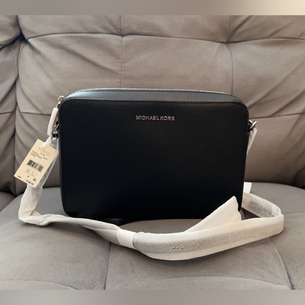 Michael Kors, Black, Leather, crossbody